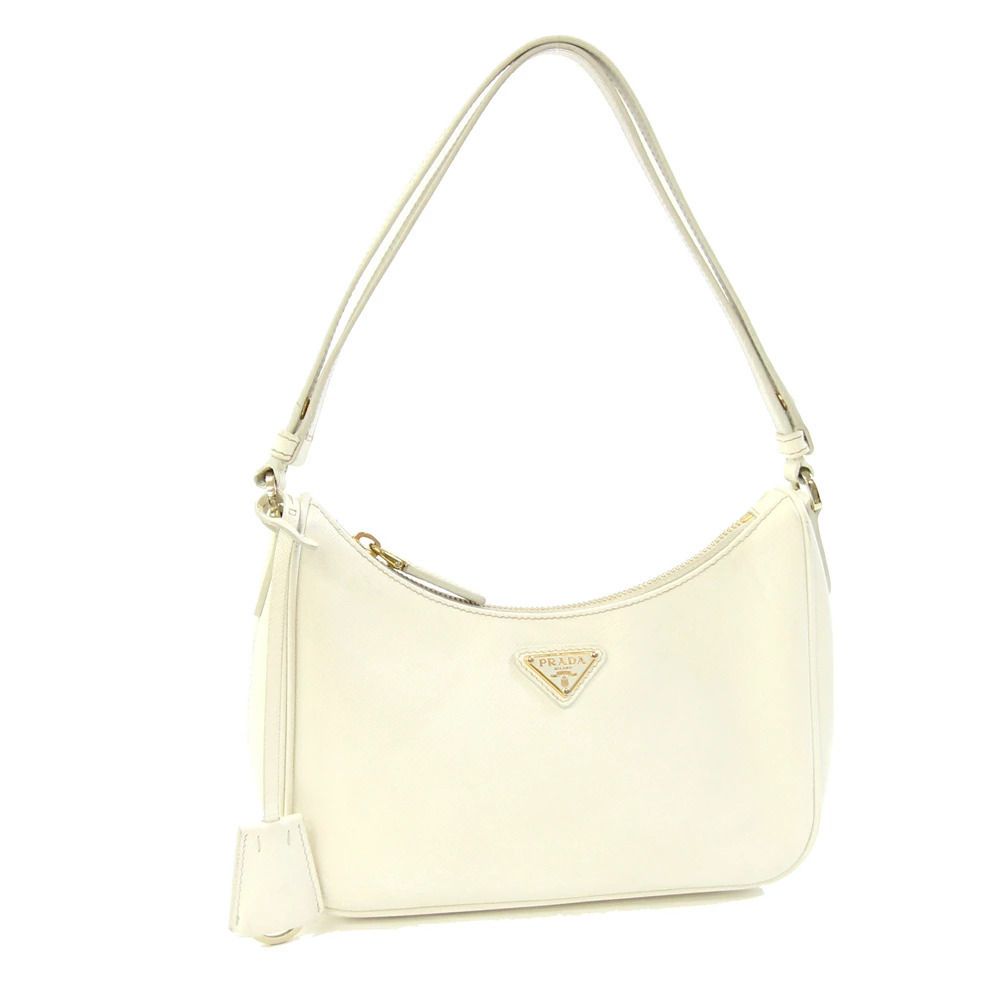 Prada Hobo Bag Ivory White Leather Shoulder